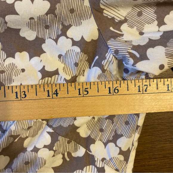 Boden Gray Floral Button-Down Shirt Cotton Collared Long Sleeve US Women Size 6 - Picture 11 of 14